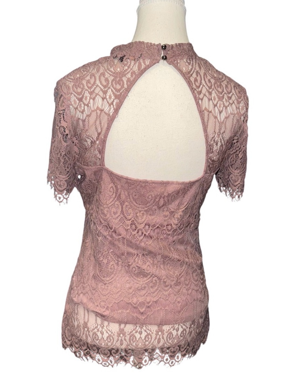 Lace cut out back top